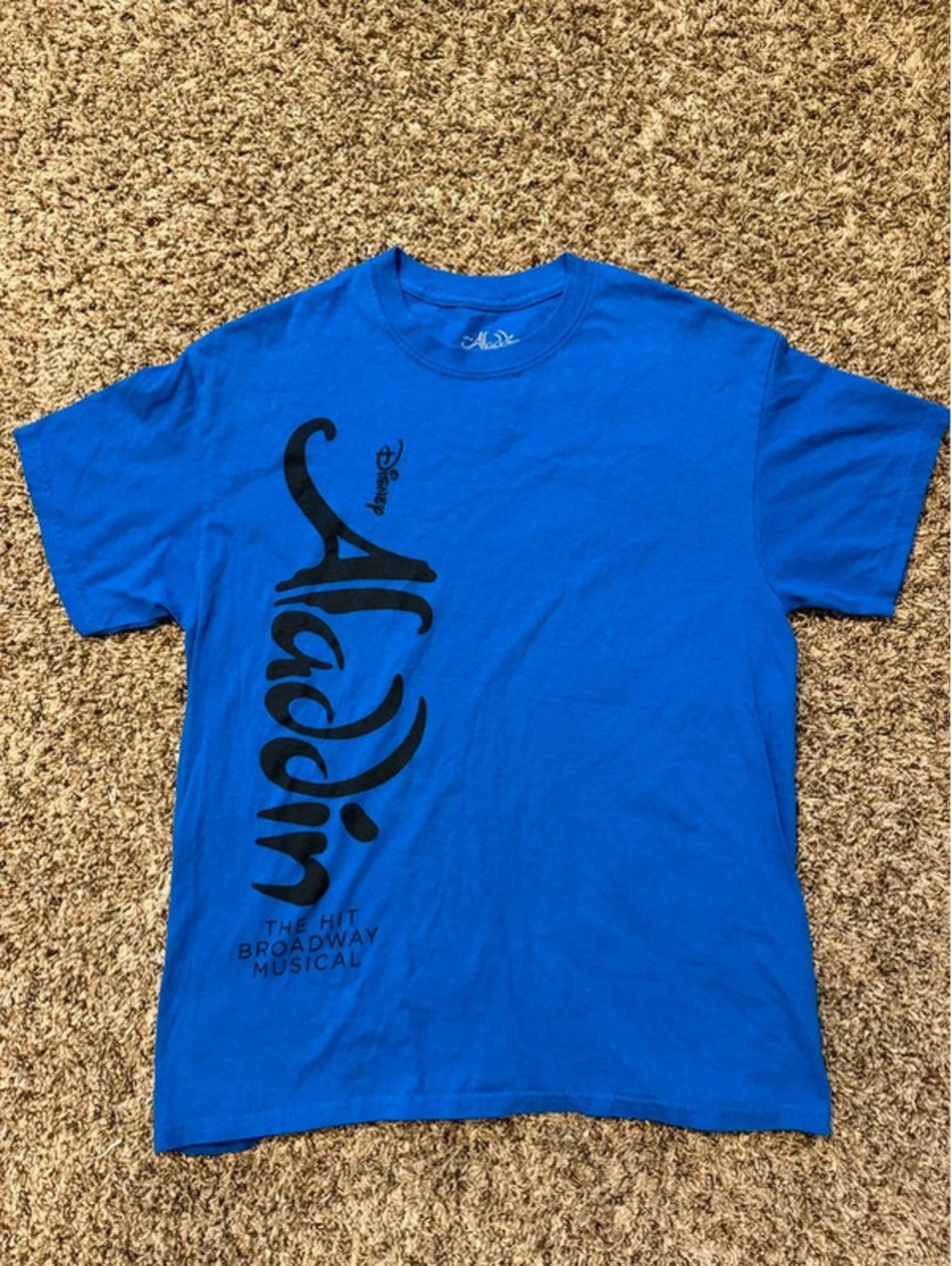 Disney Aladdin 100% Cotton Blue T Shirt Logo Tee medium